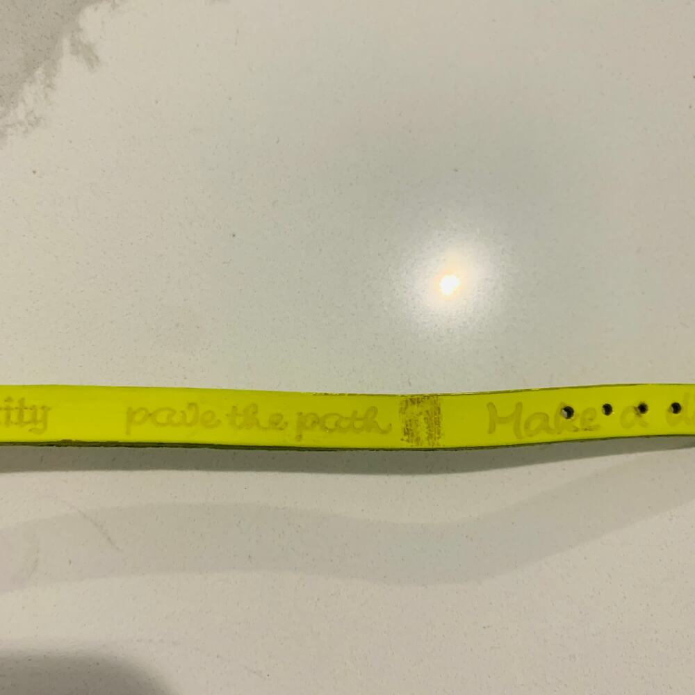 Yellow Leather Bracelet Band 8.5" Long Adjustable